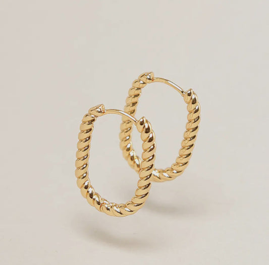 14K Dipped Twist Hoop Earrings