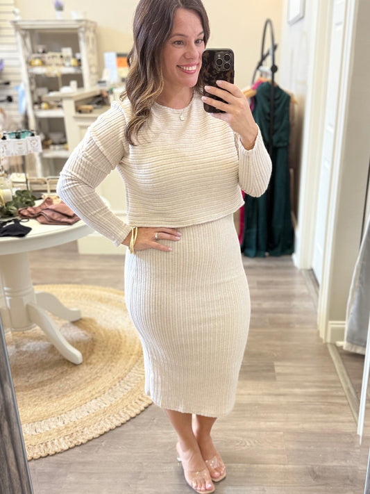 Cozy Ribbed Knit 2-Piece Set