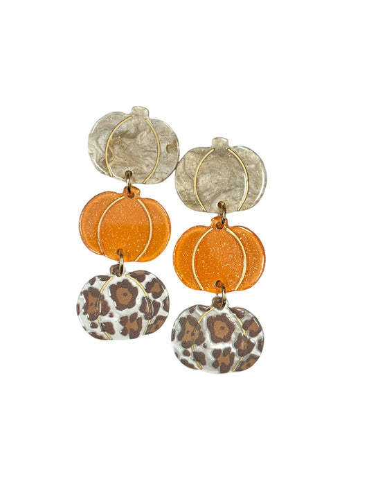 Acrylic Pumpkin Earrings