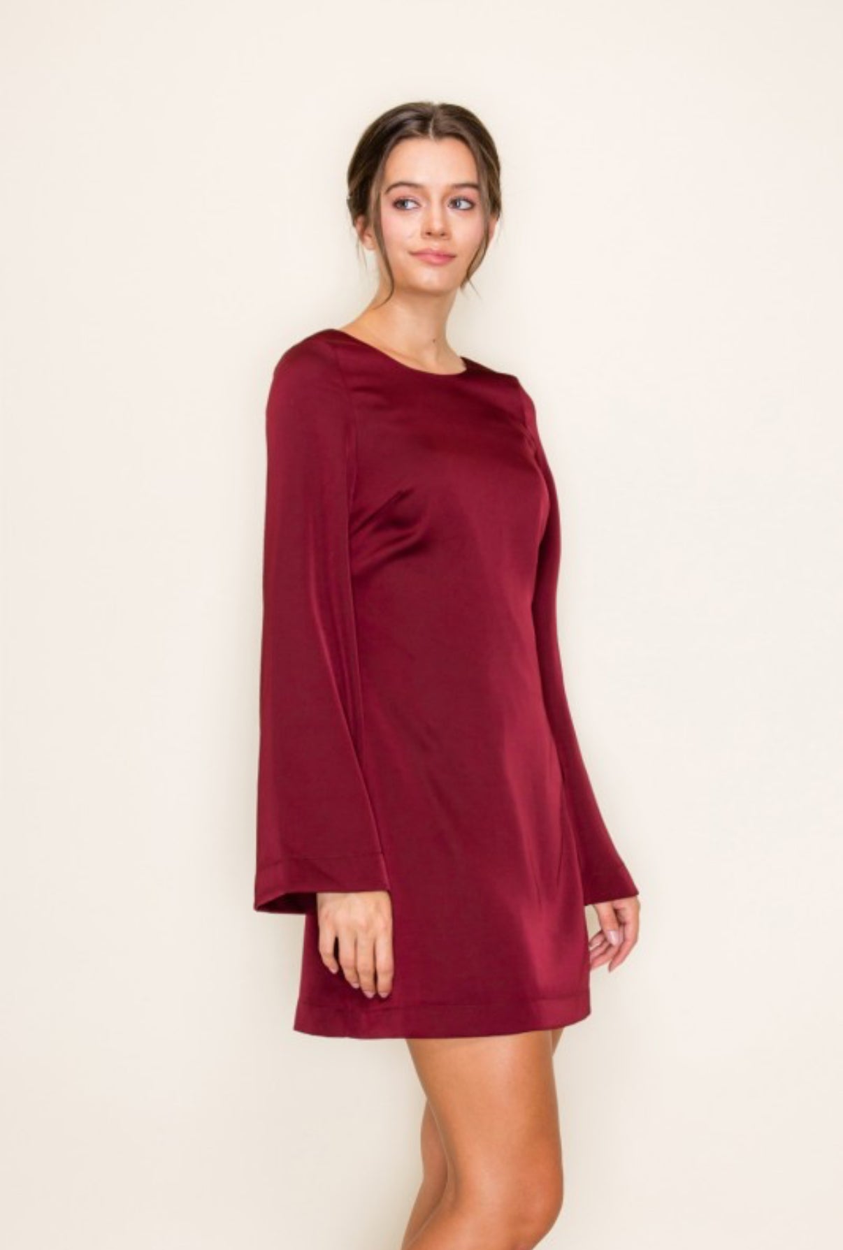 Emerald Elegance Satin Dress