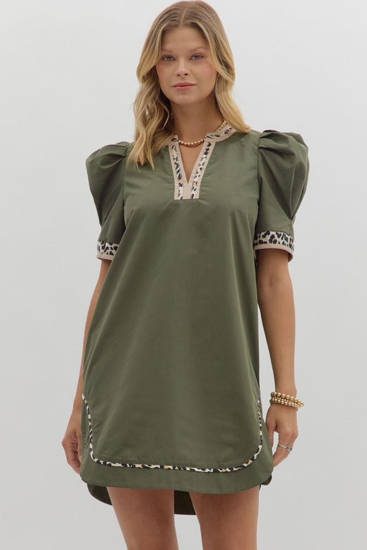 Wild Touch Puff Sleeve Dress