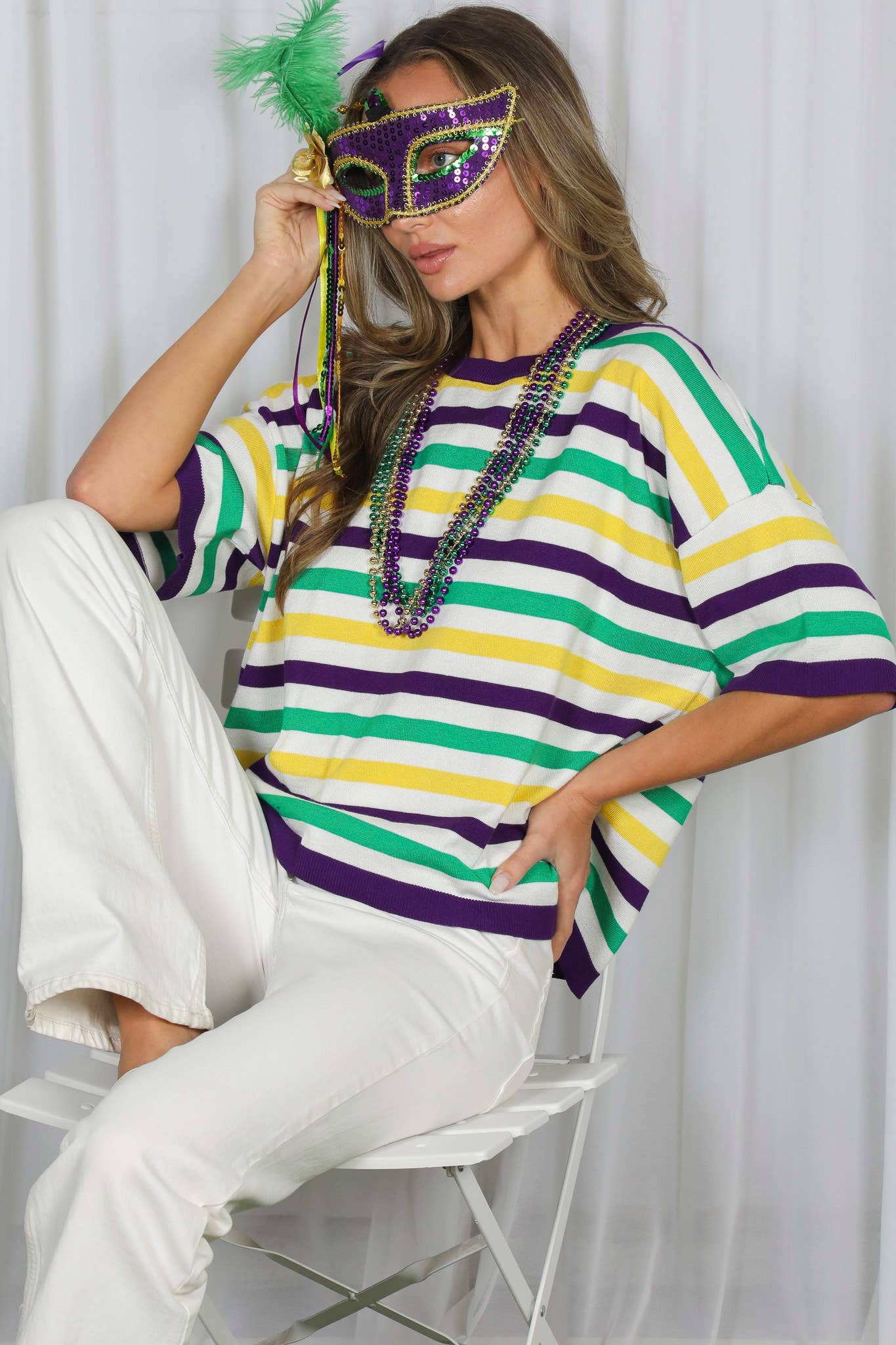 Queen of Carnival Stripe Top
