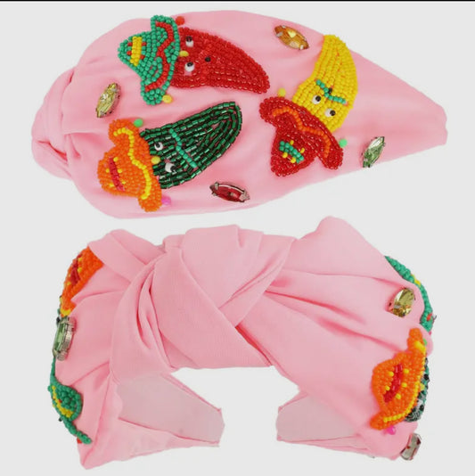 Fiesta Chili Peppers Top Knotted Headband