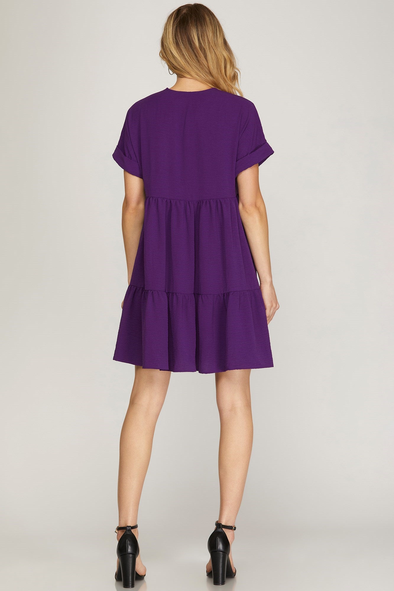 Purple V-Neck Dress