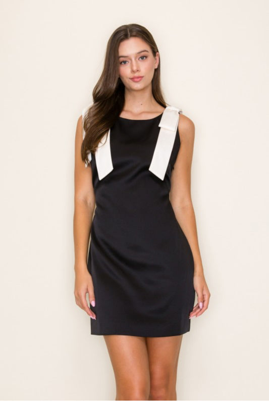 The Audrey Satin Bow Dress