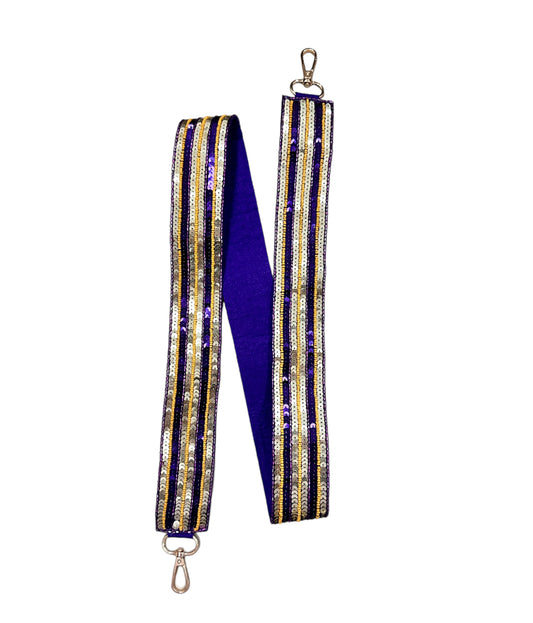 Purple & Gold Sequins Purse Strap