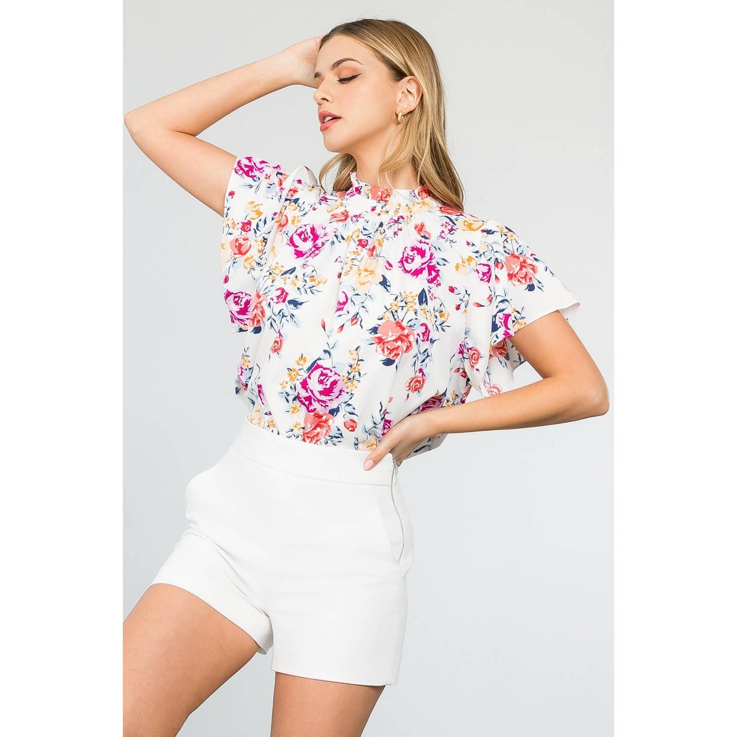 Garden Party Flutter Sleeve Blouse