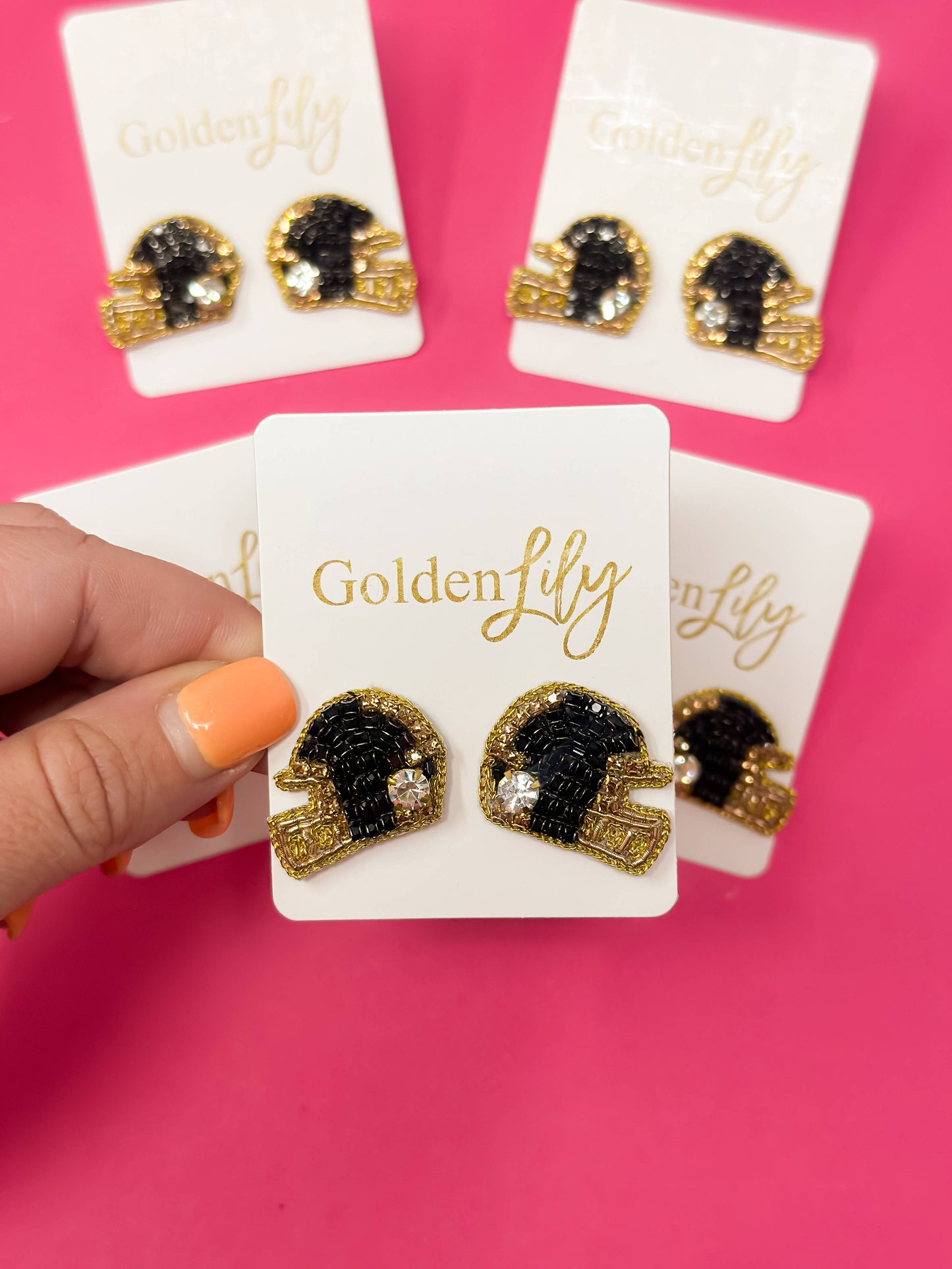 Helmet Stud - Black and Gold