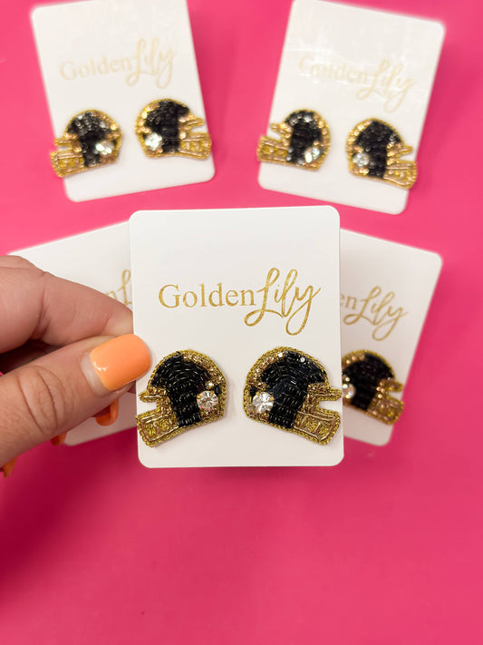Helmet Stud - Black and Gold