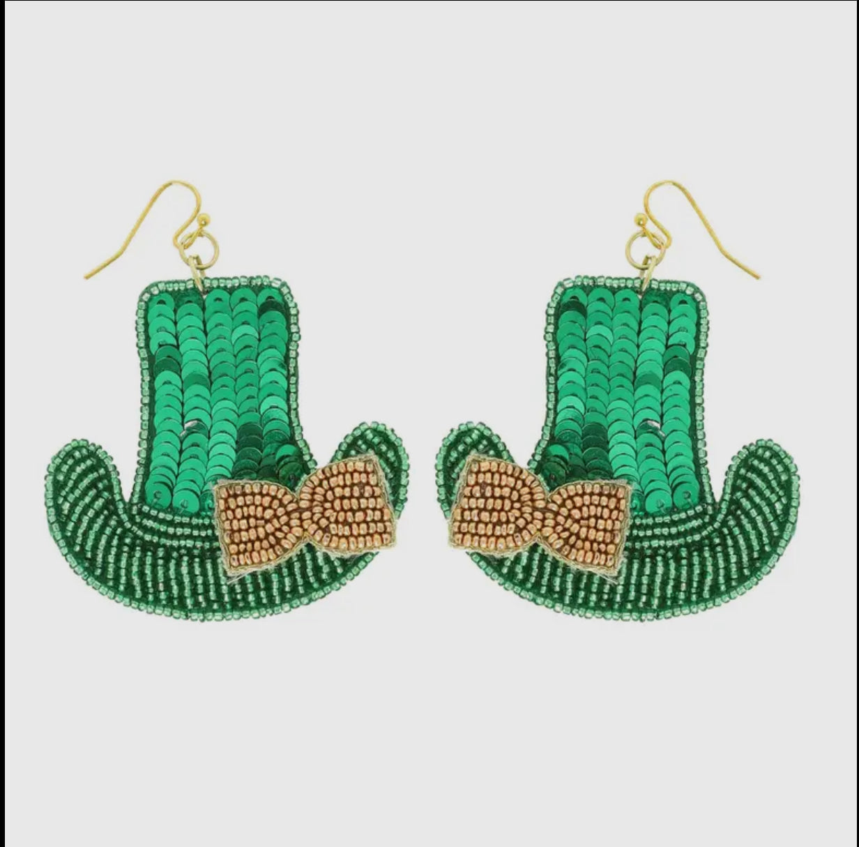 Sequin Leprechaun Hat Earrings