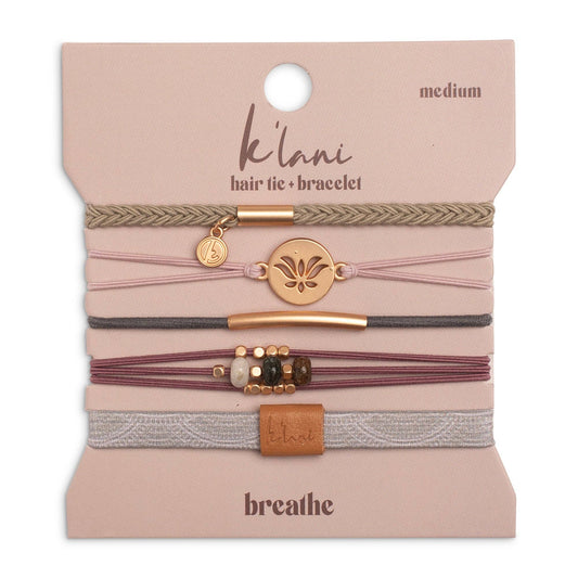 "Breathe" Lotus Flower Yoga Inspired Hair Tie Bracelets