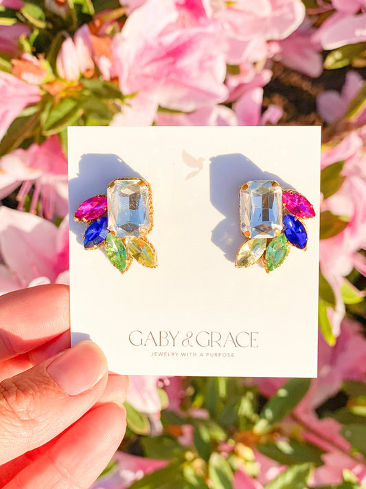 Jade Stud Earrings | Multicolor