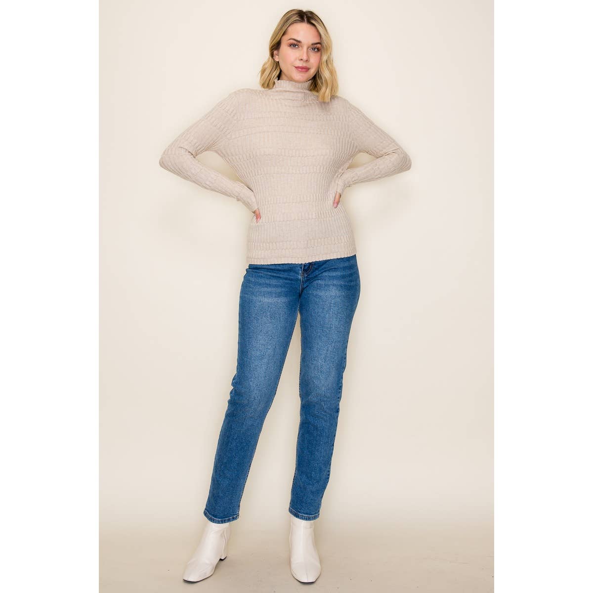 Chai Latte Textured Sweater