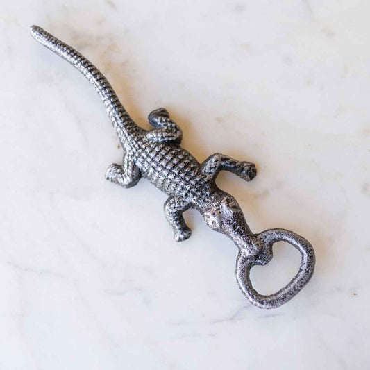 Gator Bottle Opener Antique Silver 2x7