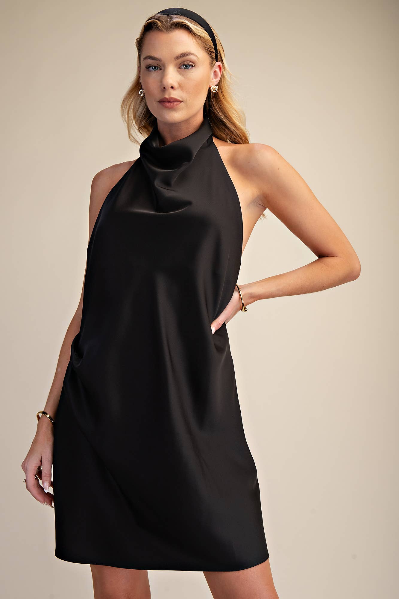The Luxe Drape Halter Dress
