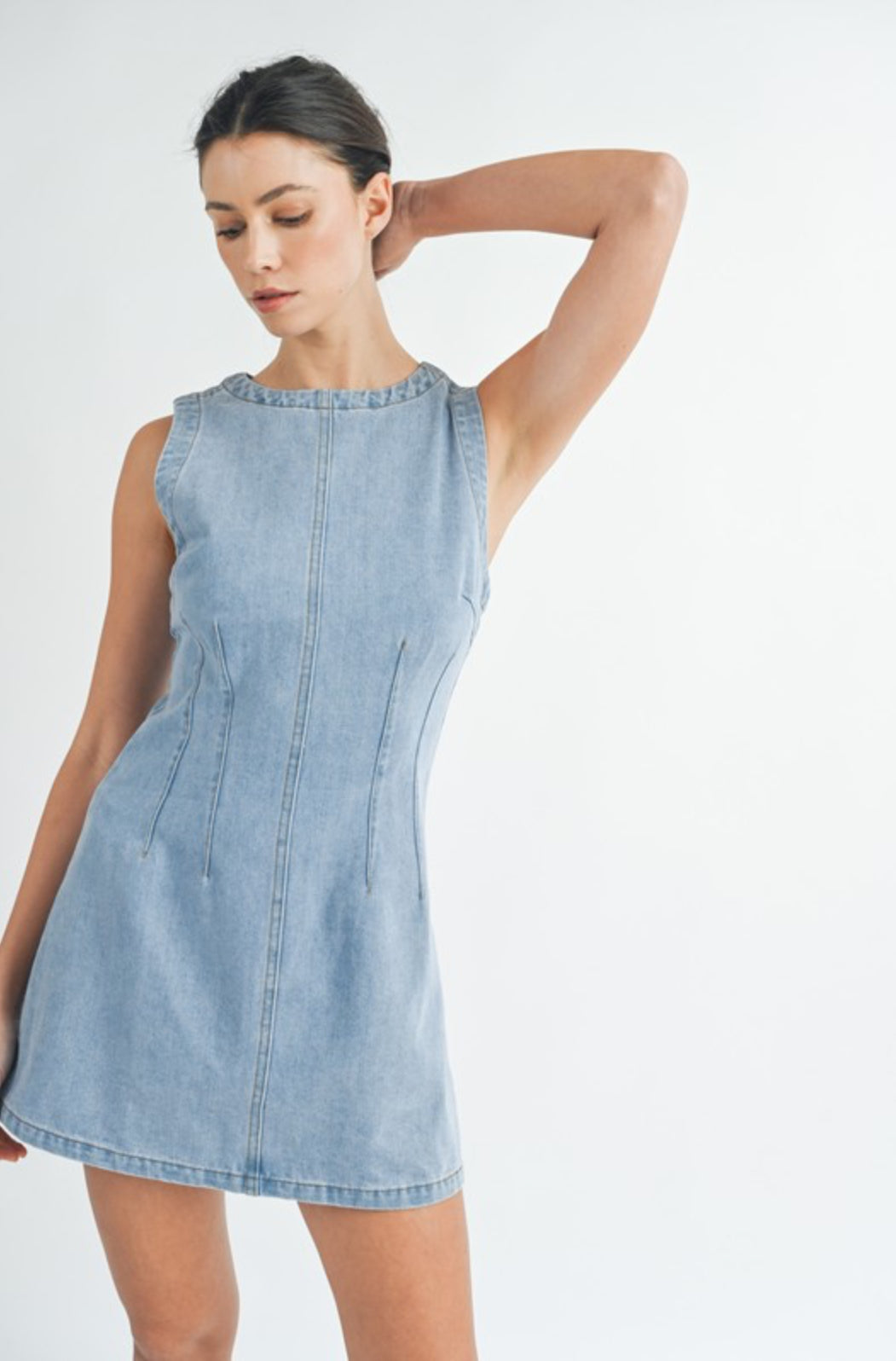 Sleeveless Denim Mini Dress