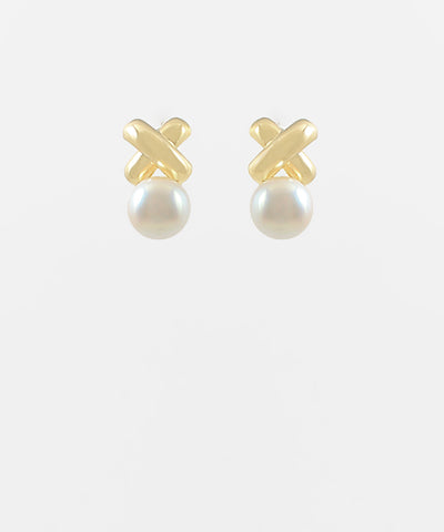 X Pearl Earrings