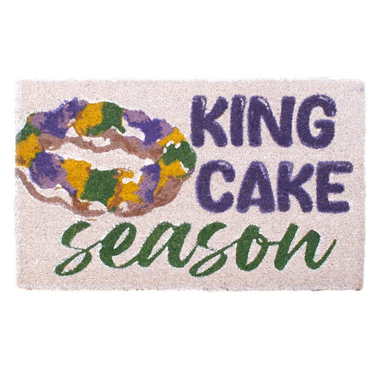 King Cake Season Coir Doormat   30x18
