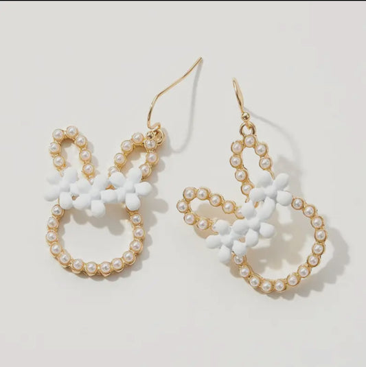 Pearl Bunny Earrings