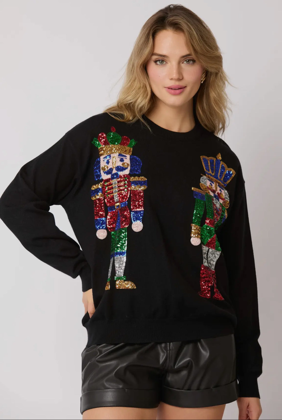 Black Sequin Nutcracker Sweater