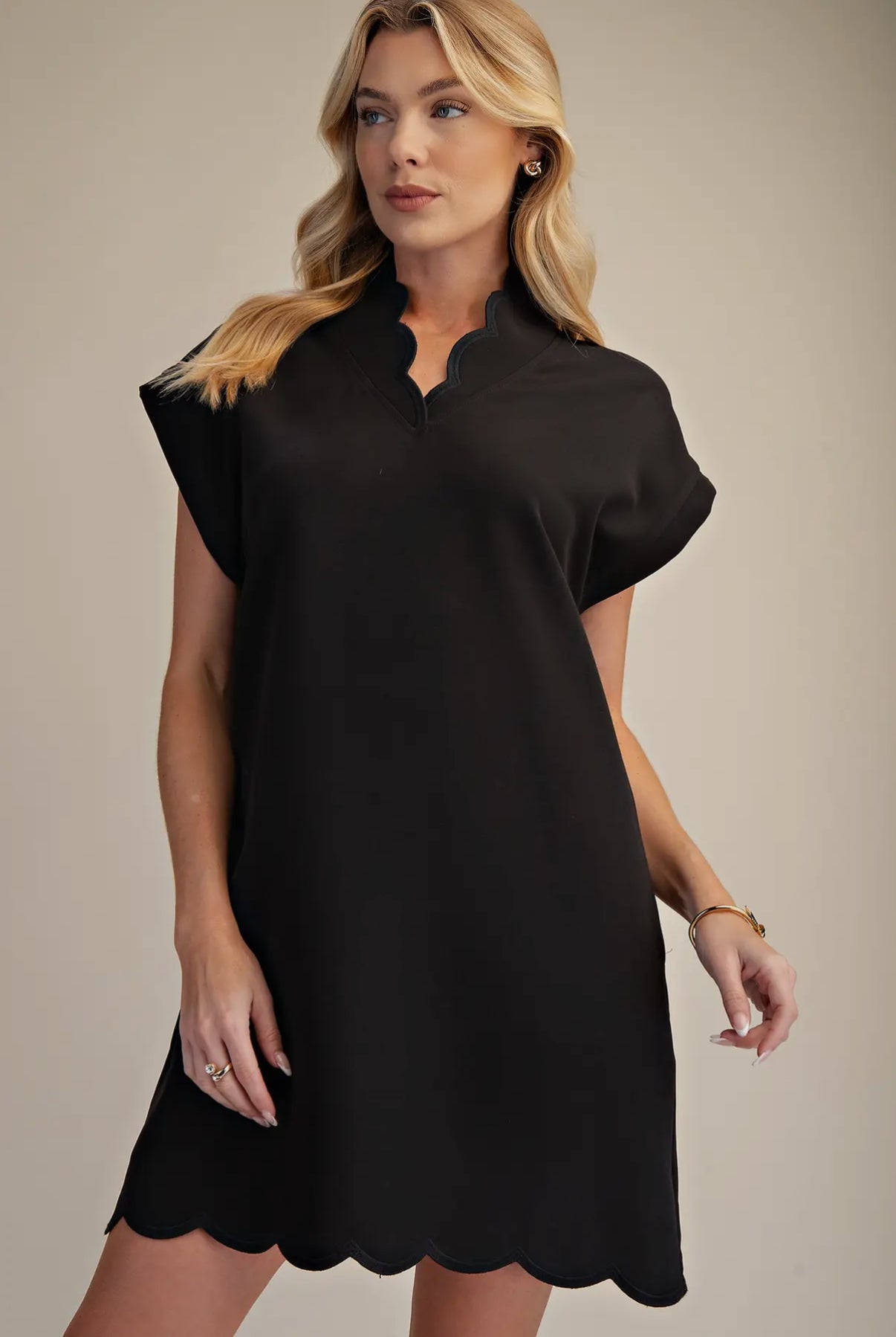 Scalloped Grace Mini Dress