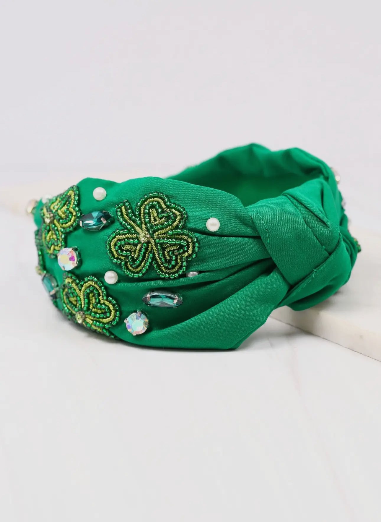 Shamrock Beaded Headband