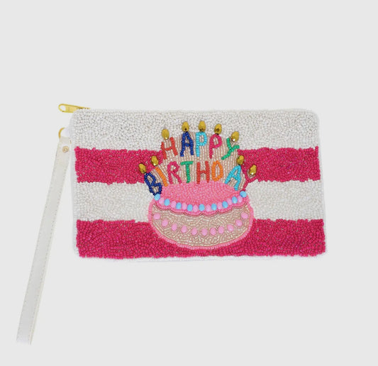 Happy Birthday Beaded Wristlet