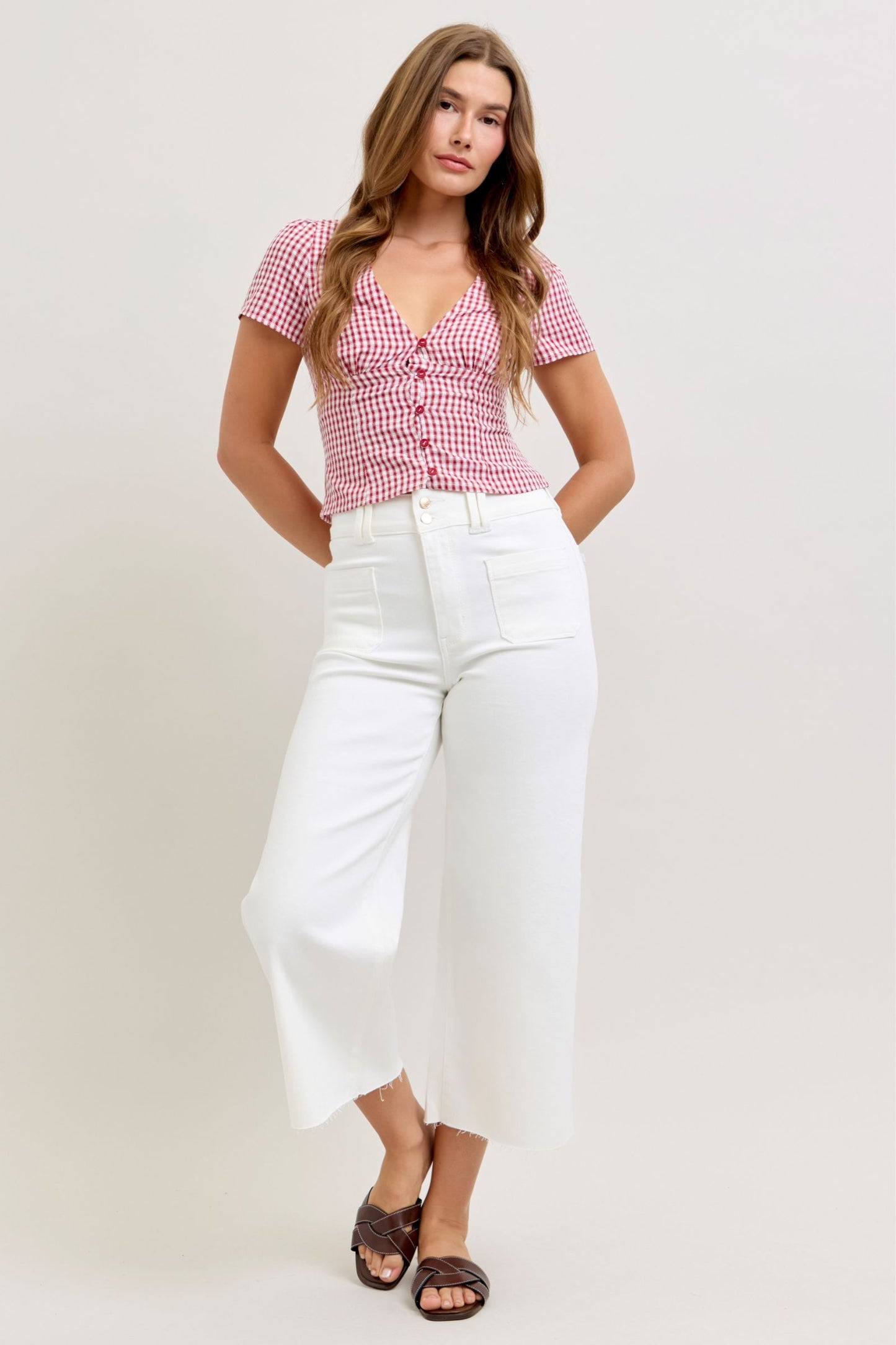Judy Blue White Sands Wide Leg Crop Jeans