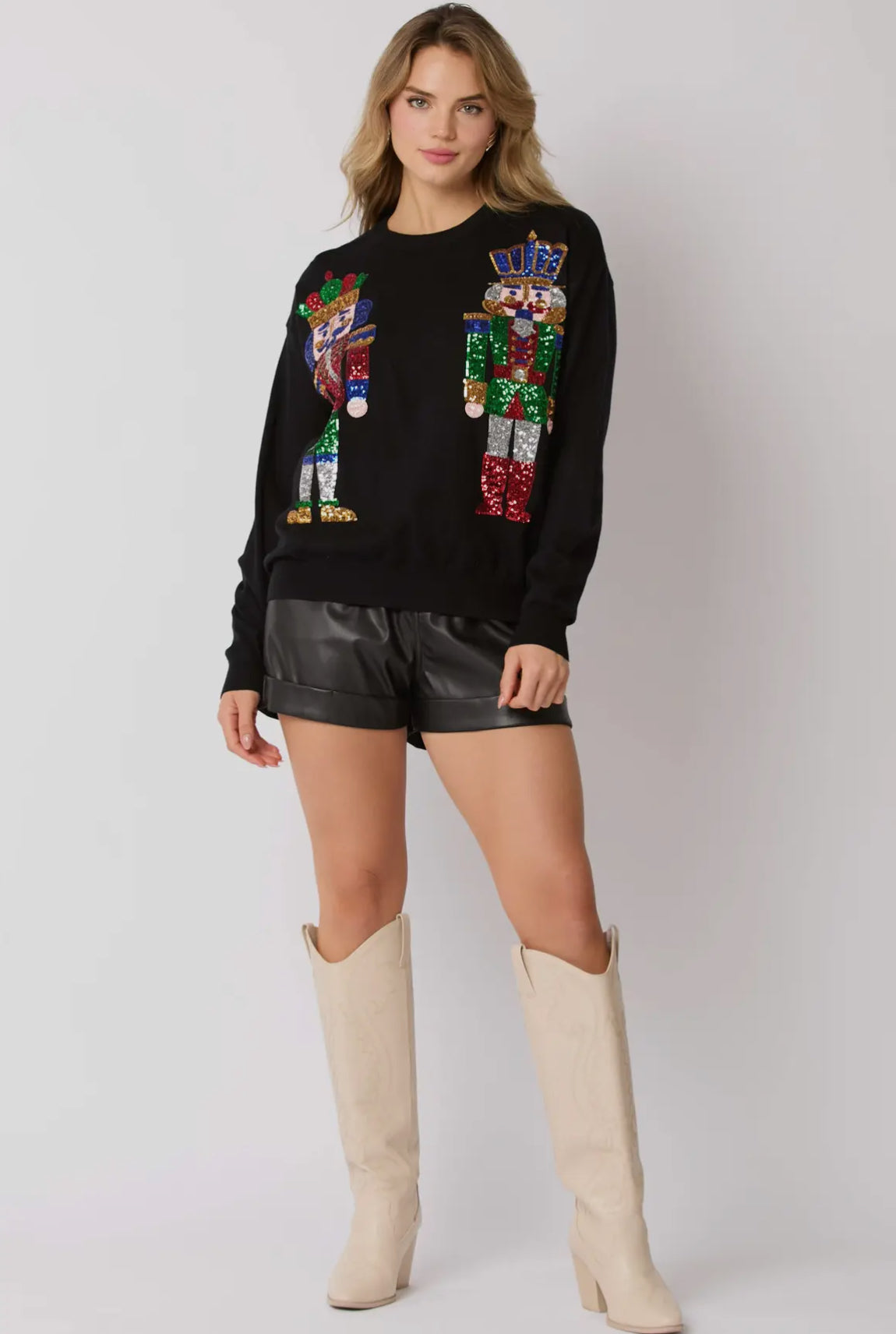 Black Sequin Nutcracker Sweater