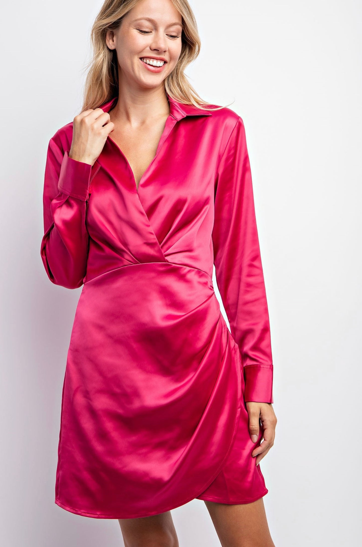 Satin Wrap Dress