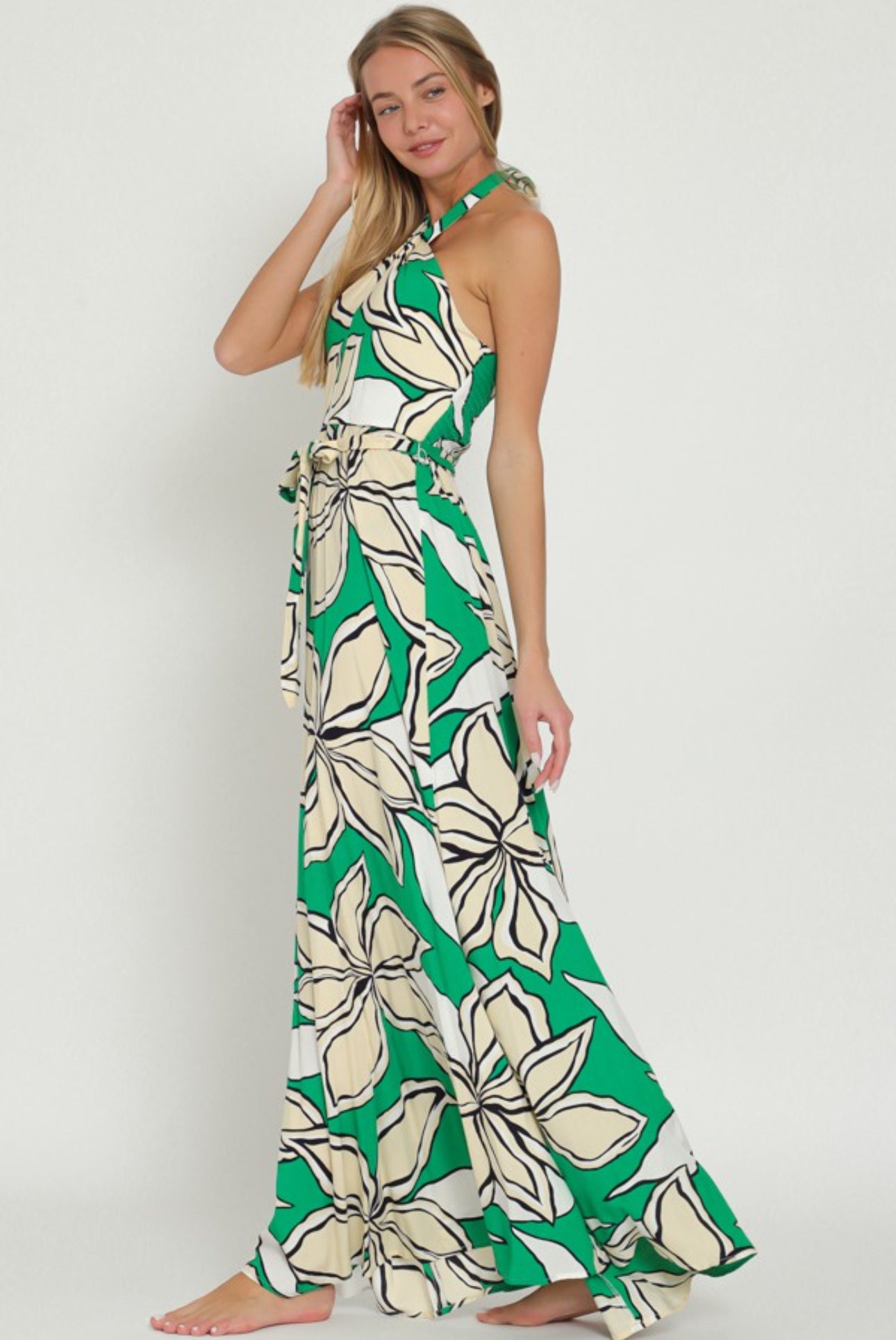 Backless Halter Maxi Dress