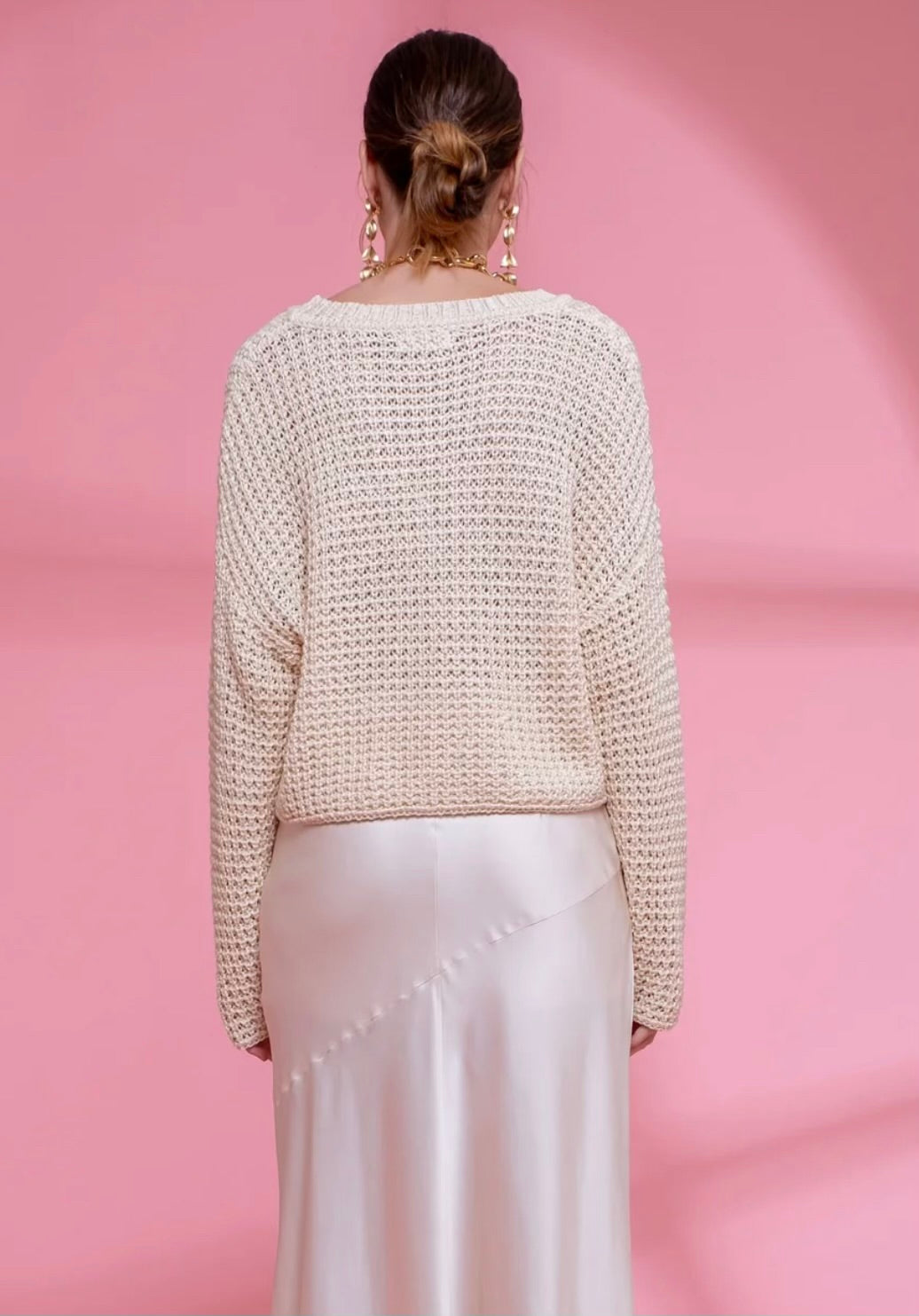 Sheer Crochet Knit Sweater