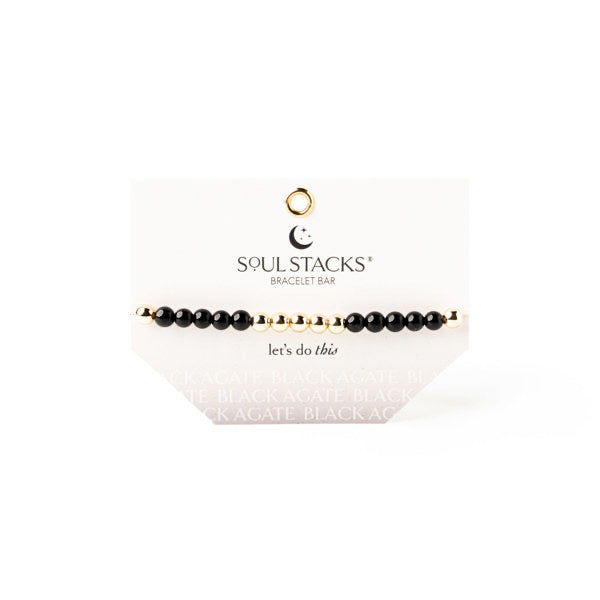 Soul Stacks Black Agate Bracelet Bar Terra Stone Collection