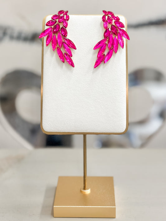 Pink Marquise Wing Post Earring