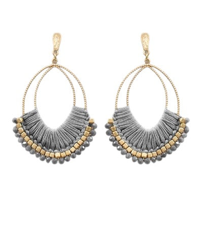 Miley Raffia Teardrop Earrings