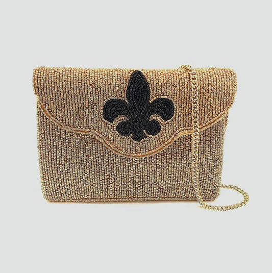 Gold Fleur De Lis Small Crossbody