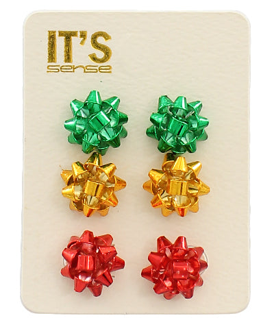 Assorted Christmas Bow Studs