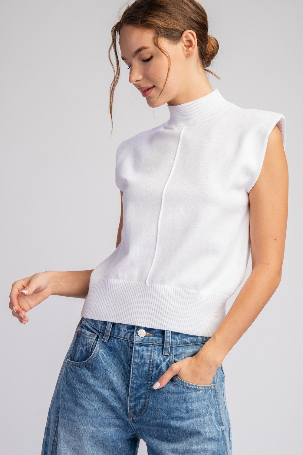 Classic Mock Neck Sweater Top