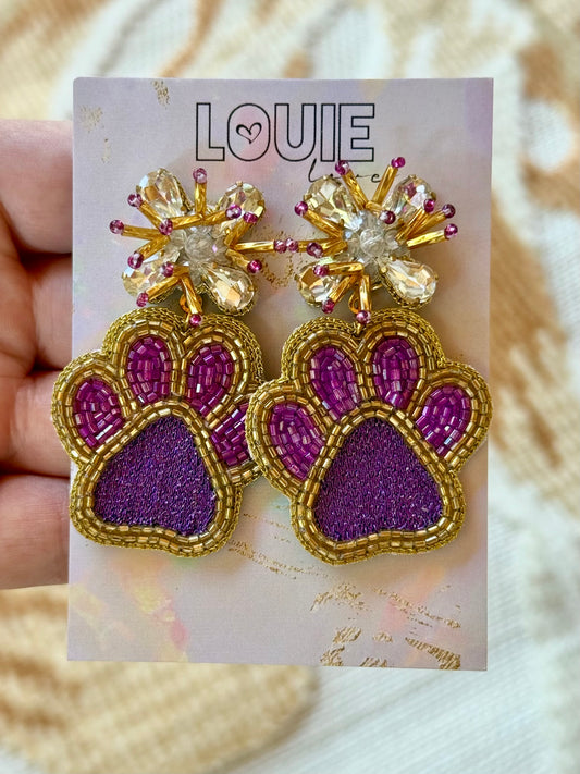 Paws & Sparkle Beaded Earrings