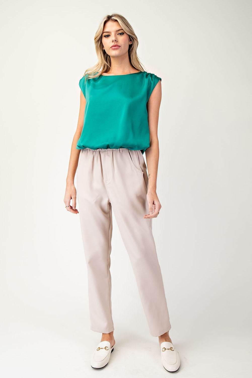 Satin Luxe Sleeveless Blouse Top