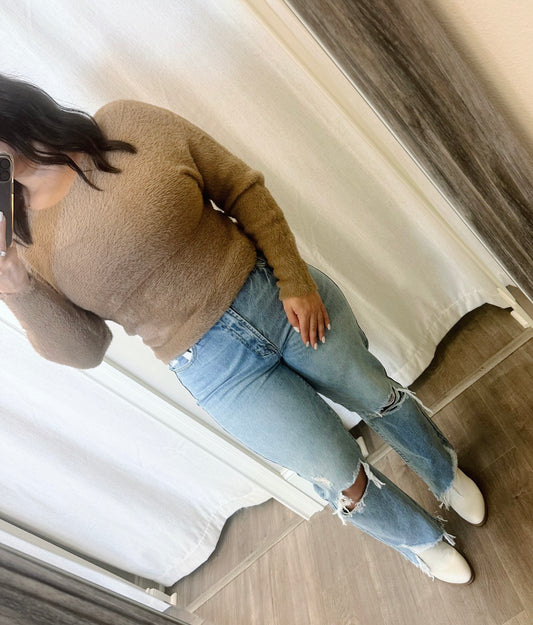 Fuzzy Sweater Top
