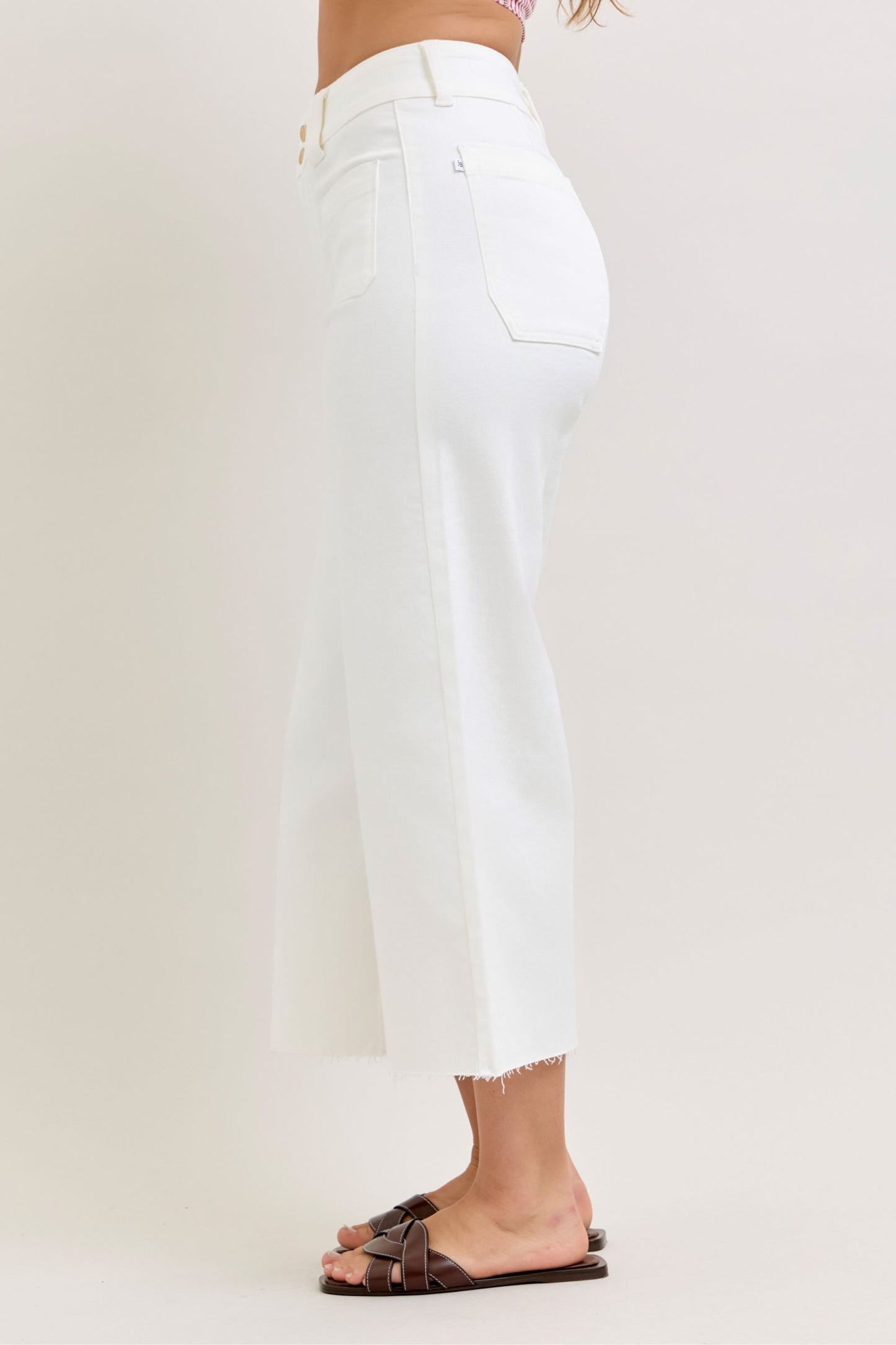 Judy Blue White Sands Wide Leg Crop Jeans