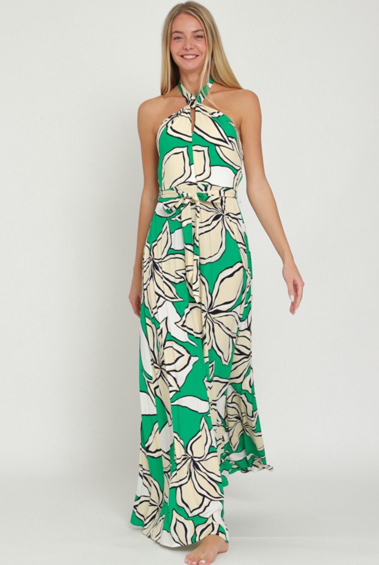 Backless Halter Maxi Dress