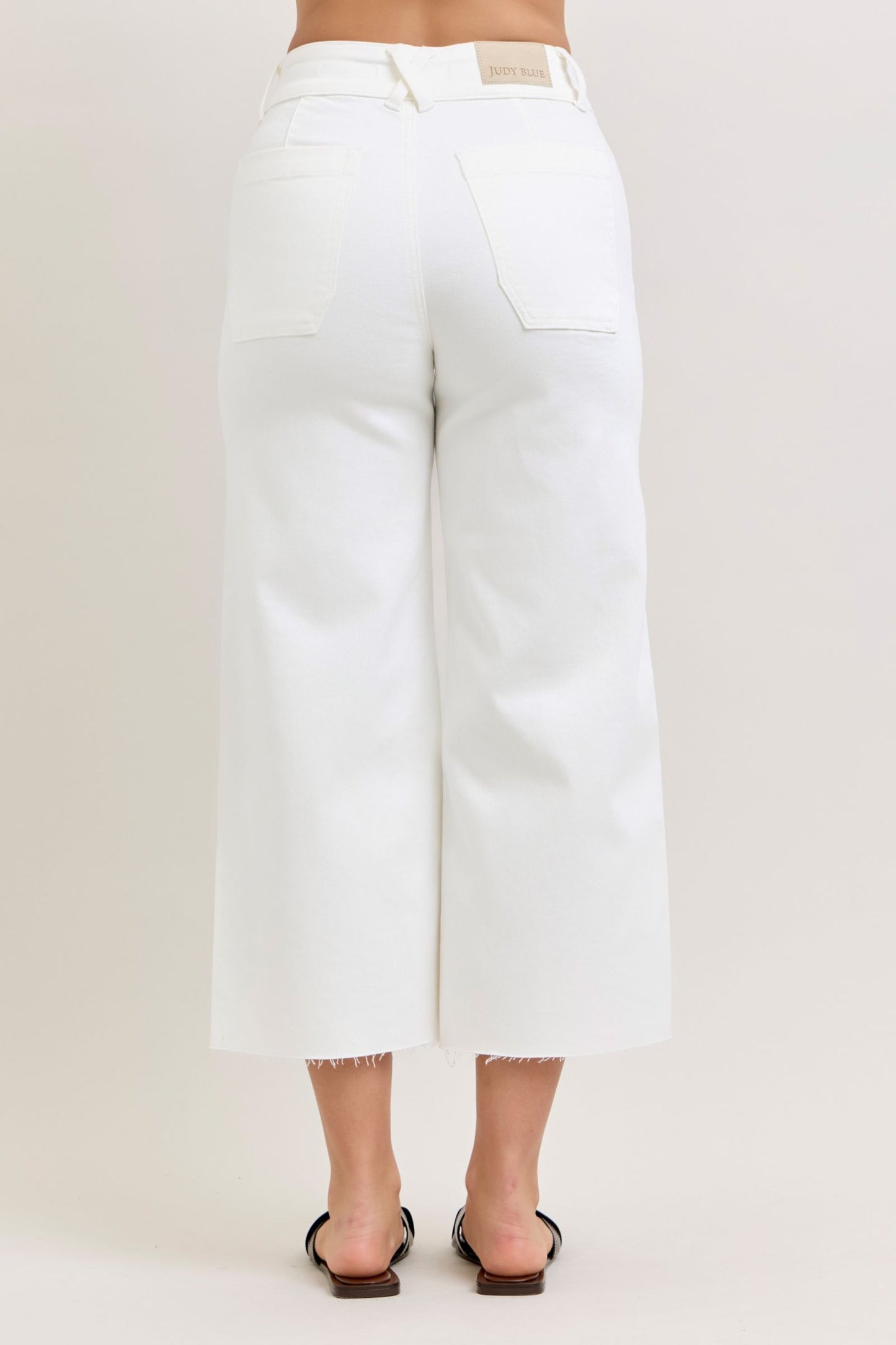 Judy Blue White Sands Wide Leg Crop Jeans