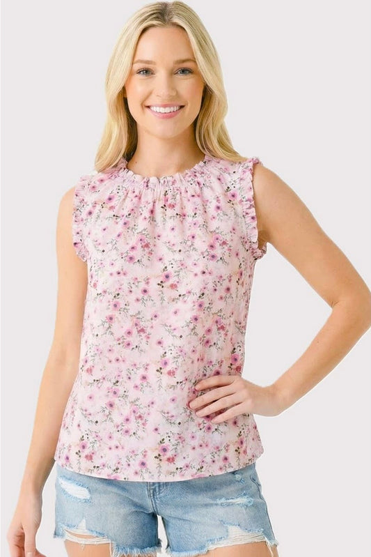 Blushing Garden Ruffle Top
