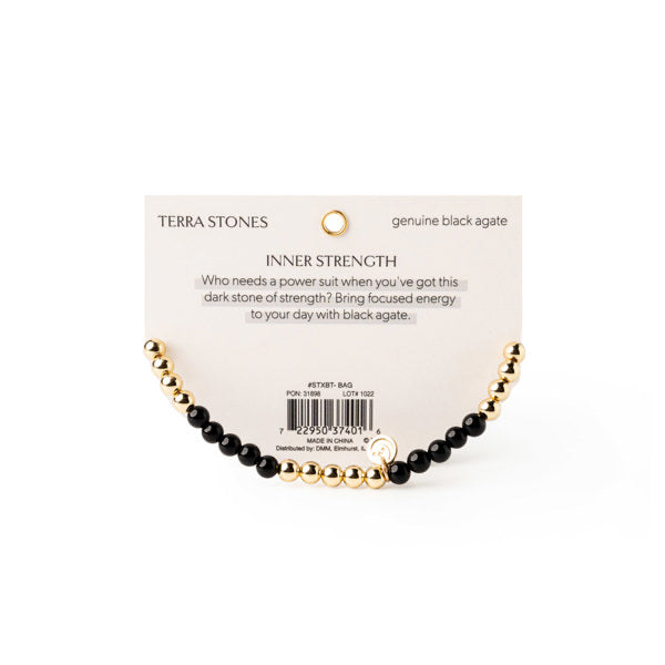 Soul Stacks Black Agate Bracelet Bar Terra Stone Collection