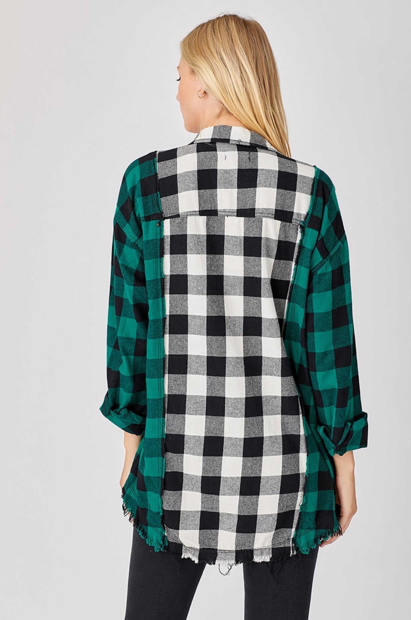 Risen Plaid Color Block Shirt