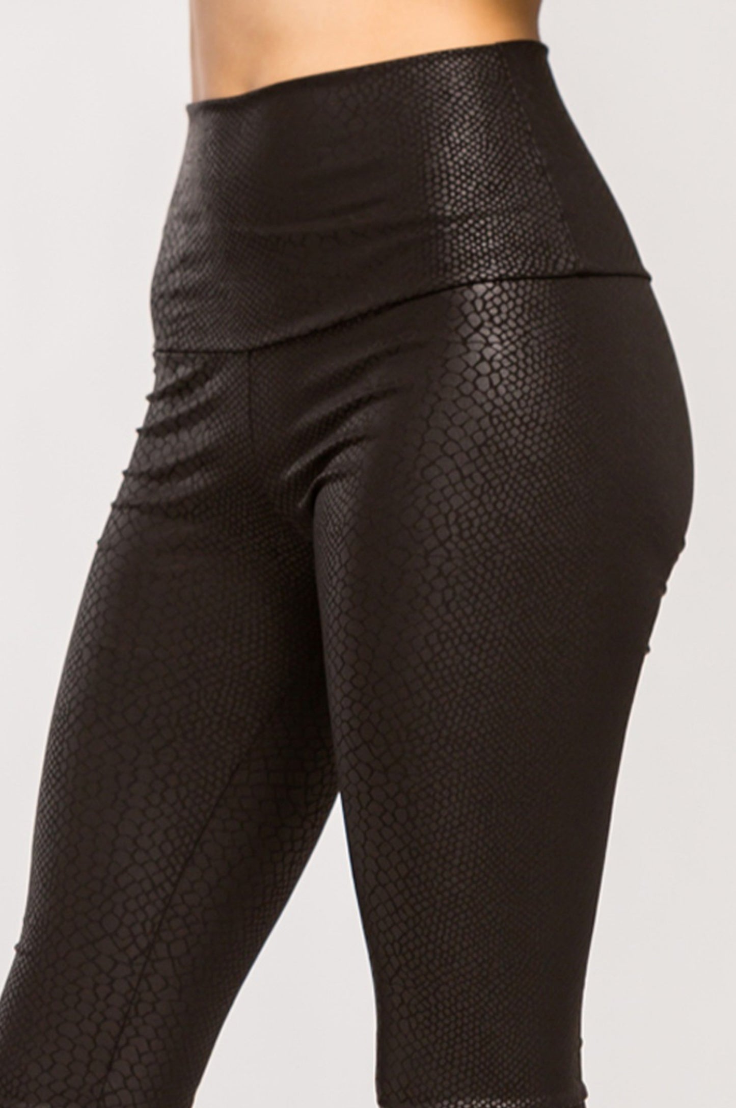 Snake Skin Embossed High Waisted Leggings