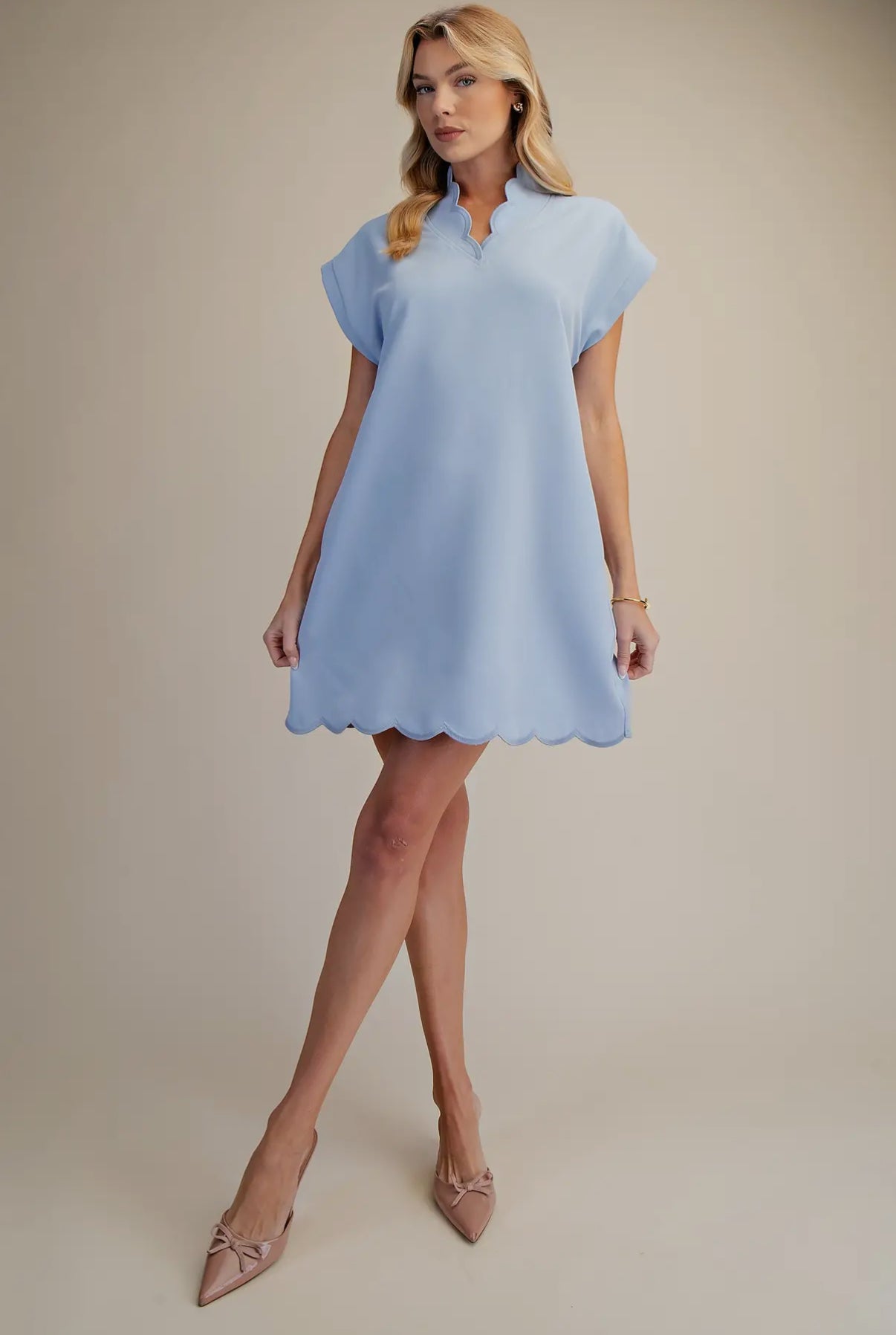 Scalloped Grace Mini Dress