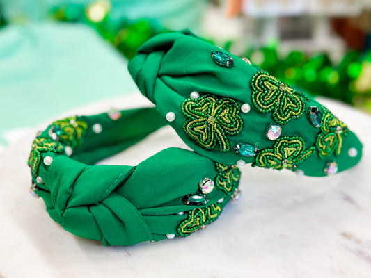 Shamrock Beaded Headband